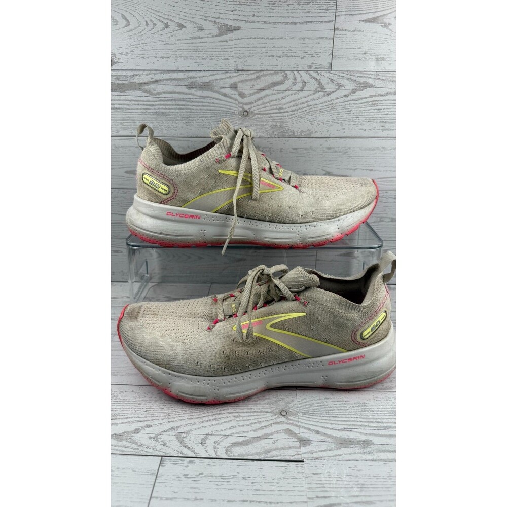 Brooks Glycerin 20 1203721B067 Pink Gray 9B Womens Sneakers Running Shoes #826